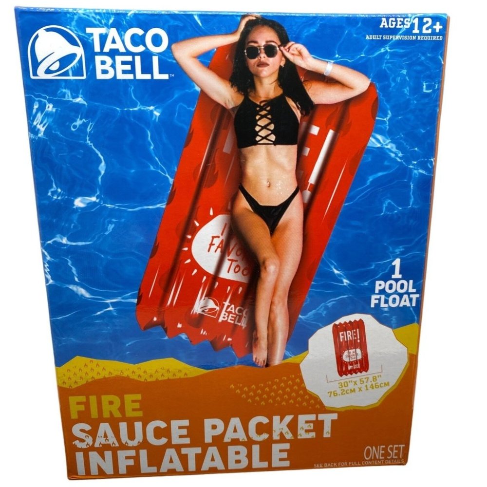 Taco Bell Fire Inflatable Pool Float Beach Lounge NIB